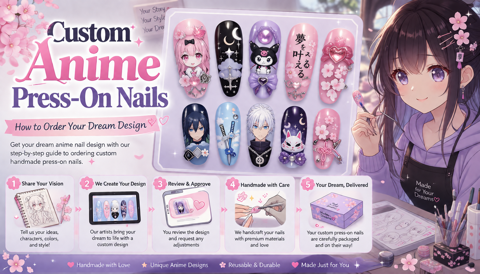 Custom Anime Press-On Nails: How to Order Your Dream Design