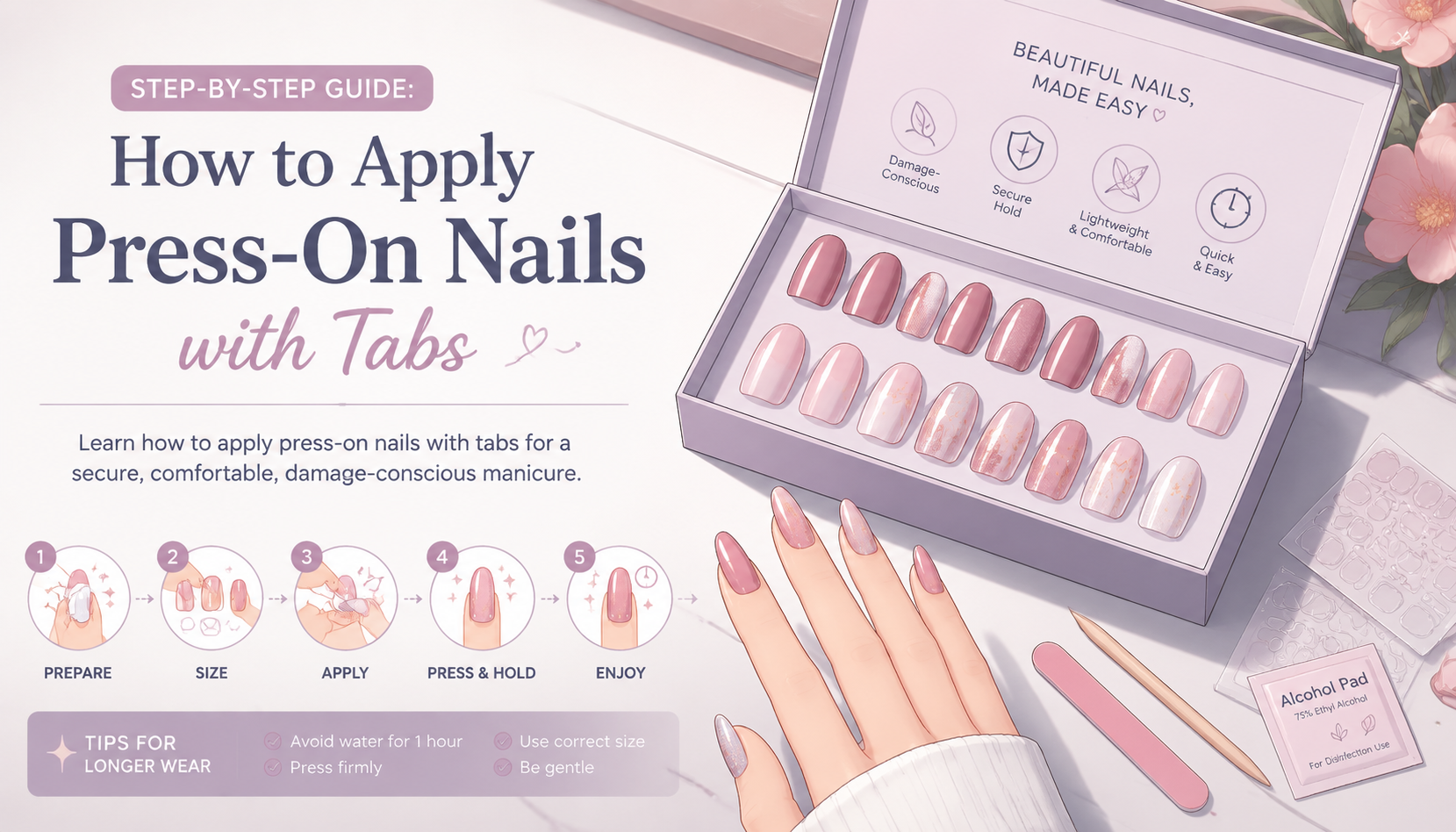 Step-by-Step Guide: How to Apply Press-On Nails with Tabs