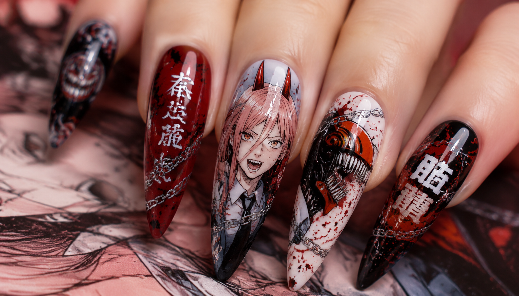 Detailed close-up showing the intricate hand-painted art of Safe Removal: How to Take Off Press-On Nails Without Damage